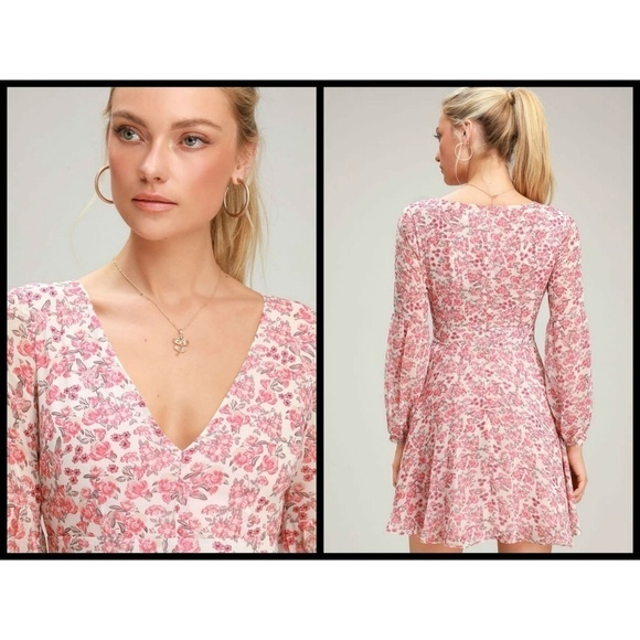 💕BB DAKOTA💕 Floral Chiffon Dress 4 NWT - Picture 2 of 8